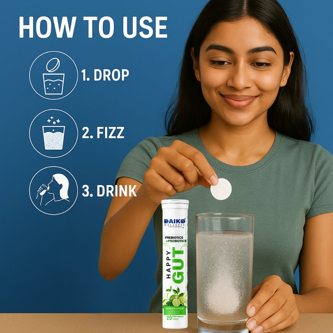 Daiko Wellness Happy Gut – Pre & Probiotic Effervescent Tablets