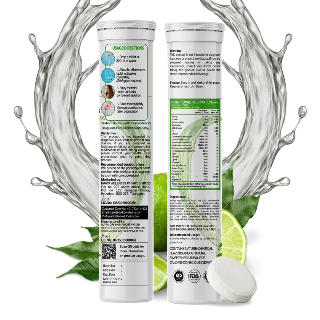 Daiko Wellness Happy Gut – Pre & Probiotic Effervescent Tablets