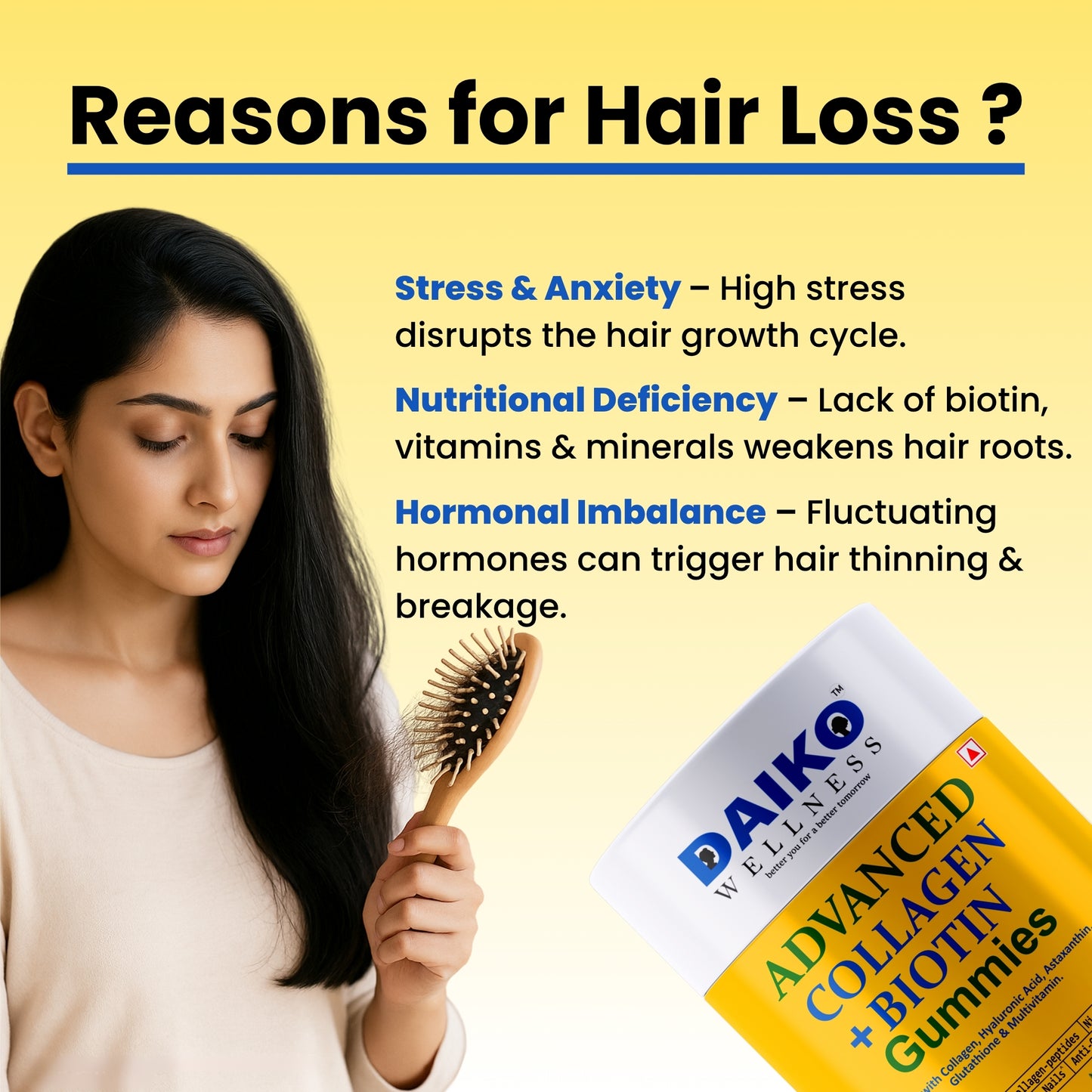 Daiko Wellness Amla Collagen + Biotin Gummies