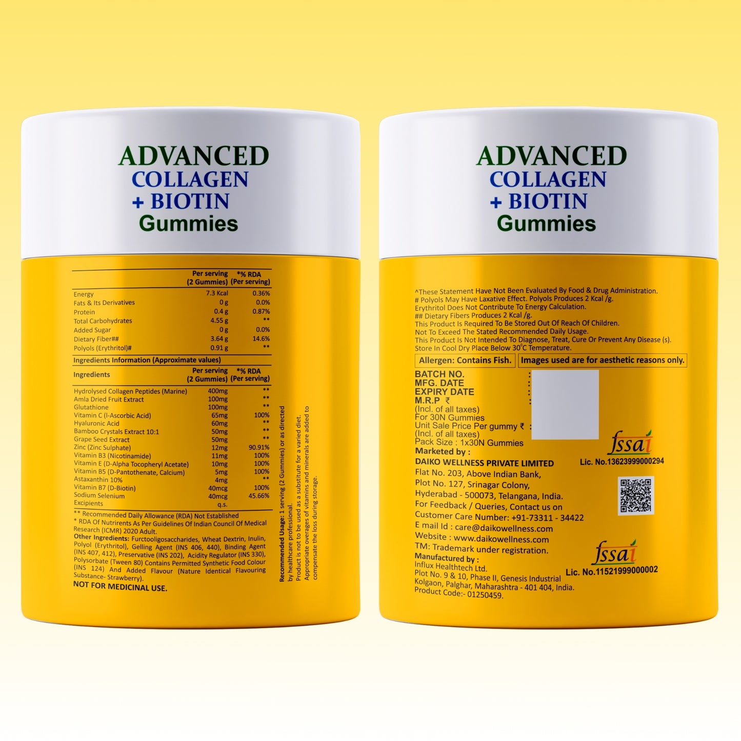 Daiko Wellness Amla Collagen + Biotin Gummies